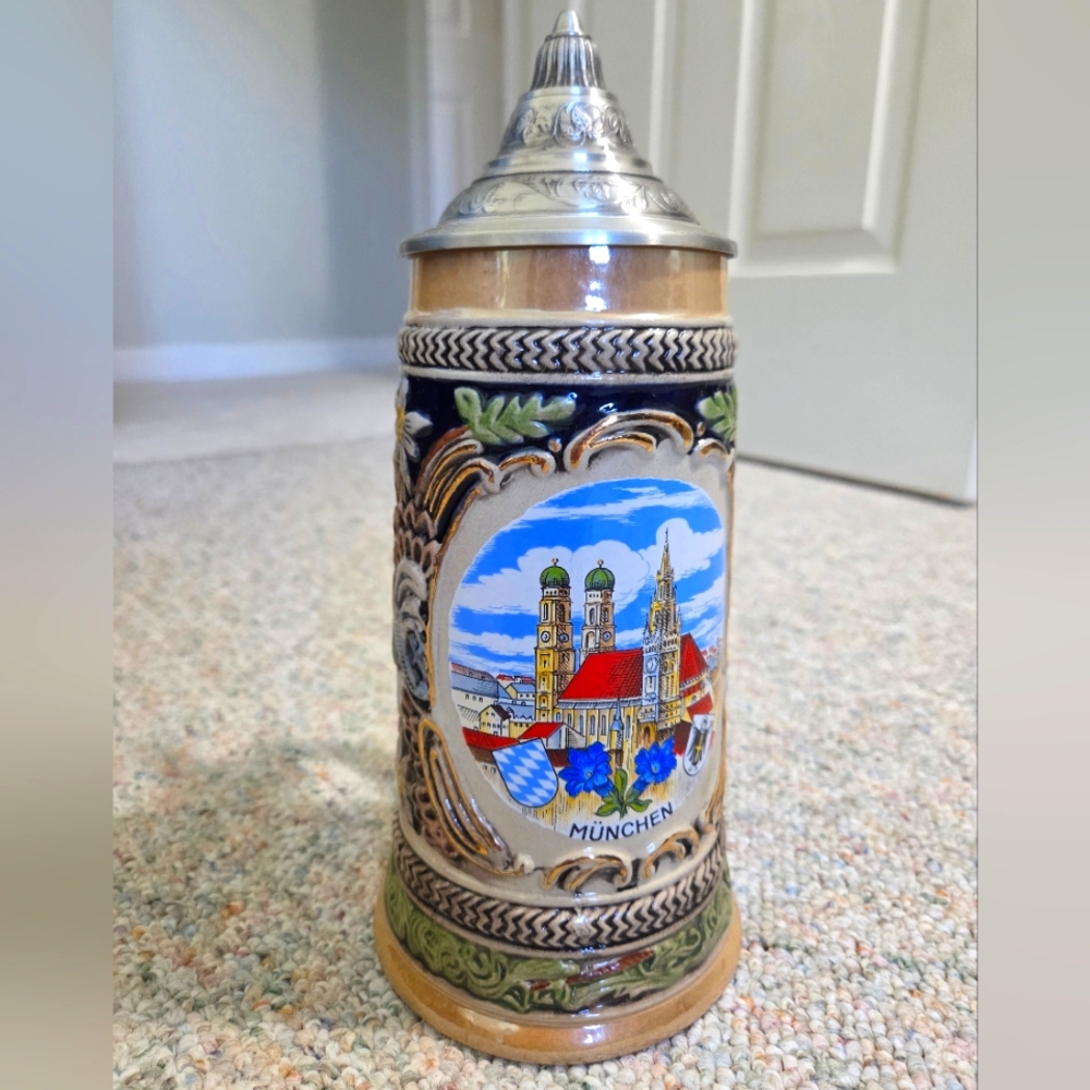 Vintage Gerz German Lidded Beer Stein